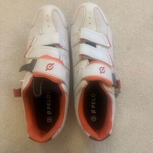 Peloton Men’s 10.5 Orange and White Cycling Shoes